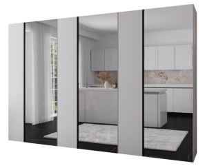 Szafa uchylna 300cm KRIS z lustrami 