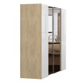 biala-szafa-230cm-z-lustrem-polki-drazki-LORIS-sklep-kenixnl.eu