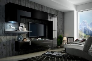 Meblościanka CONCEPT 6 połysk czarny