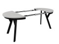 stół dax_stół rozkładany 90 cm_stół 190 cm_stół do jadalni_stół marmur bianco_nowoczesny_stół rozkładany okrągły_stół z metalowymi nogami_stół do salonu_nowoczesny stół rozkładany
